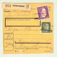 Heimat Luxemburg Heiderscheid ~194? Lang-O Paketkarte - 1940-1944 Deutsche Besatzung