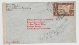 Cu038/  KUBA - Brief (cover) 100-jähriges Markenjubiläum 1940 Auf  Bedarfsbrief Nach USA 1942, Zensiert - Lettres & Documents