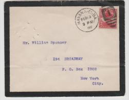 Cu037a/  KUBA - Brief (cover)  Trauerbrief 1902 Havana-N.Y. - Lettres & Documents