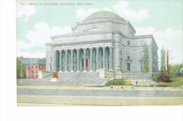 UNITED STATES 1908-  VINTAGE POSTCARD -NEW YORK - LIBRARY OF COLUMBIA UNIVERSITY  SENT TO ARGENTINA W 1 ST OF 2 C POSTM - Other Monuments & Buildings