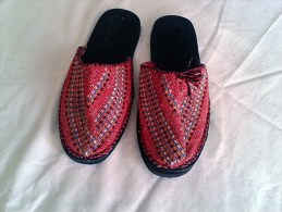 Ciabatte Stoffa Colorata Con Suola In Gomma Nera Artigianato Iraniano-Slippers-Chaussons-Hausschuhe - Schoenen