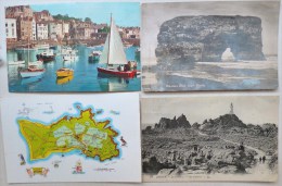 Cpa Royaume Uni  Lot 4x Iles  De La Manche Jersey  Guernsey Herm Marsden Rock South Shields Voyagé Voir Photos - Herm