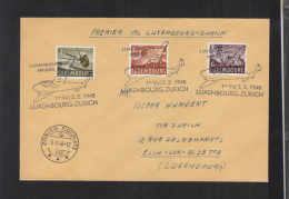 Luxemburg Erstflug Nach Zürich 1948 - Covers & Documents