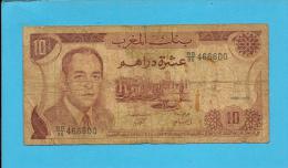 MOROCCO - 10 DIRHAMS - 1985 - Pick 57.b - Sign. 9 - King Hassan II - BANQUE DU MAROC - Marokko