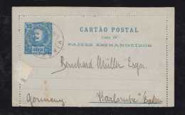 Portugal HORTA 1898 Stationery Lettercard To KARLSRUHE Germany - Horta