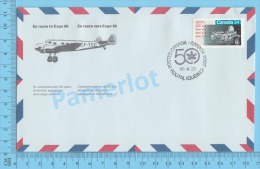 50 Eme Air Canada ( En Route  Expo 86, Service De Poste, Escale Rouyn Quebec, 25-04-1986, Aerogramme )2 Scans - Commemorative Covers