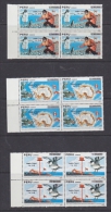 Peru 1991 Antarctica 3v Ovptd Bl Of 4  ** Mnh (22970) - Sonstige & Ohne Zuordnung