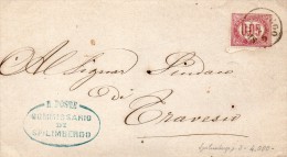 1875 LETTERA CON ANNULLO SPILIMBERGO PORDENONE - Steuermarken