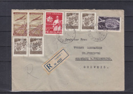 Avions - Soldats - Fusils - Yougoslavie - Lettre Recommandée De 1952 ° - Oblit Beograd - Exp Vers La Suisse - Heitenried - Lettres & Documents