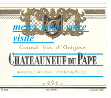 étiquette De Bouteille De Vin CHATEAUNEUF DU PAPE  Appellation Controlée   / Illlustration - Côtes Du Rhône
