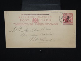 GRANDE - BRETAGNE - MAURICE - Entier Postal De Curepipe Pour Port Louis En 1902 - à Voir - P7961 - Mauritius (...-1967)