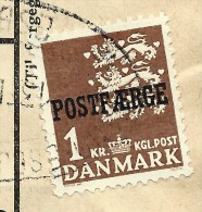 DANEMARK - Timbre Surchargé " Postf Aerge " Sur Document En 1962 - à Voir - Lot P8042 - Storia Postale