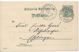 Wurttemberg 1893 Postkarte (o) Mi.P37  Nurtingen-Esslingen 21.May.95  (see Scans) - Other & Unclassified