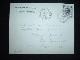 LETTRE POUR LA FRANCE TP RAINIER III 0,30 OBL.30-11-1965 MONACO VILLE + PARQUET GENERAL - Brieven En Documenten