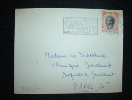 LETTRE POUR LA FRANCE TP RAINIER III 0,25 OBL.MEC.13-2-1963 MONTE CARLO - Brieven En Documenten