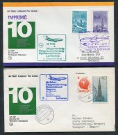 1977 Lufthansa Hungary Germany Budapest / Munich First Flight Covers X 2 - Storia Postale