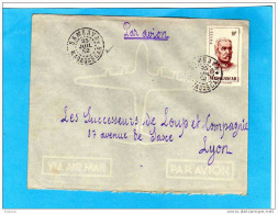 MARCOPHILIE-lettre  Avion MADAGASCAR--départ Cachet SAMBAVA      1952  Pour Françe Bel Afffrt - Lettres & Documents