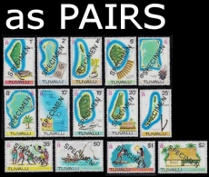 CV:182.00 TUVALU 1976 Islands And Fishing Boats SPECIMEN SHORT SET 4-BLOCKS:48 Stamps   [spécimen,Muster,muestra,saggio] - Inseln