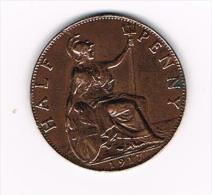 *** GREAT BRITAIN  1/2 PENNY  1917 - C. 1/2 Penny