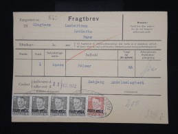 DANEMARK - Timbres Surchargés  " Postf Aerge " Sur Document En 1962 - - à Voir - Lot P8045 - Storia Postale