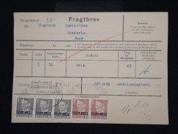 DANEMARK - Timbres Surchargés  " Postf Aerge " Sur Document En 1962 - - à Voir - Lot P8047 - Storia Postale