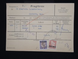 DANEMARK - Timbres Surchargés  " Postf Aerge " Sur Document En 1962 - - à Voir - Lot P8048 - Lettres & Documents