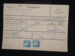 DANEMARK - Timbres Surchargés  " Postf Aerge " Sur Document En 1962 - - à Voir - Lot P8050 - Storia Postale