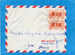 MARCOPHILIE -lettre NIGER   Pour France Cad H Exagonal DIRKOU1958--2-stamps AOF - Lettres & Documents