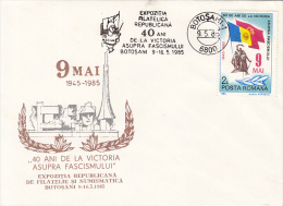 24182- VICTORY OVER FASCISM, MONUMENT, SPECIAL COVER, 1985, ROMANIA - Lettres & Documents