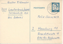 Germany (BRD) 1963 Postkarte (o)  Mi.P79  (Lauterbach-Hamburg 26.8.63) - Postkaarten - Gebruikt