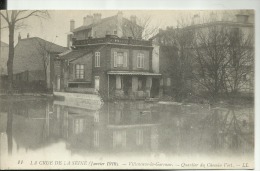 D92 - LA CRUE DE LA SEINE JANVIER 1910  - VILLENEUVE LA GARENNE - Quartier Du Chemin VERT - (Villa) - Villeneuve La Garenne