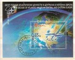 BULGARIA / BULGARIE - 2001 - 10an. Cloub Atlantique En Bulgarie - Embleme De L´OTAN Sur Partie Carts D´Europe - Bl Obl. - Used Stamps