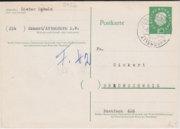 Bund Heuss Med Gzs P 37 PSt I Stempel Ennest ü Attendorn 1960 - Postkaarten - Gebruikt