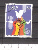 Cuba 1979-30 Aniversario Del Consejo Mundial De La Paz-1 Sello Usado - Oblitérés