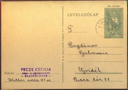 HUNGARY - SERBIA - VOJVODINA - OCCUPATION CARD  WW II - BACSFOLDVAR  BAČKO GRADIŠTE  To UJVIDEK - 1942 - Briefe U. Dokumente