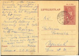 HUNGARY - SERBIA - VOJVODINA - OCCUPATION CARD  WW II - PETERREVE  BAČKO PETROVO SELO  To UJVIDEK - 1942 - Briefe U. Dokumente