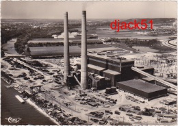 78 - PORCHEVILLE (S.-et-O.) - Centrale Thermique De L'E.D.F. - Vue Aérienne / 2 Scans - Porcheville