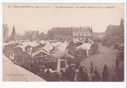 Hénin-Liétard (62) - La Grand'Place Un Jour De Marché. Bon état, Sépia, Correspondance Au Dos. - Henin-Beaumont