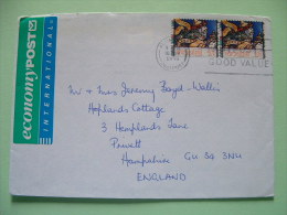 New Zealand 1996 Cover To England - Christmas - Following The Star - Economy Pest Label - Briefe U. Dokumente