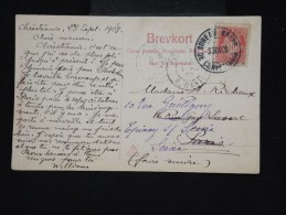 NORVEGE - OBL De Christiania Sur Jolie Cp En 1908 Pour Paris - à Voir - Lot P8521 - Lettres & Documents