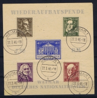 SBZ  Thuringen Block 3 Ba  Used FDC CAncel 27-3-1946 CV 2600 Euro Has A Fold - Usati