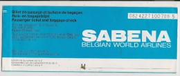 SABENA - BELGIAN WORLD AIRLINES - 1987 TICKET LISBOA-BRUXELLES-LISBOA - Including SPECIMEN Page - RARE !! - Europe