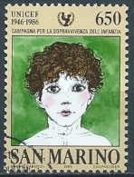 1986 SAN MARINO USATO UNICEF - VA24 - Used Stamps