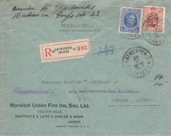 Nr 257, 287, Op Recommandé, Norwich Union (05755) - 1909-34