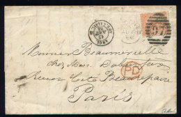 Lettre De Londres Pour Paris 1868 - Briefe U. Dokumente