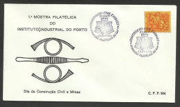 Portugal Cachet Commémoratif  Expo Philatelique Porto 1971 Bâtiment Exploitation Minière Event Pmk Construction Mining - Maschinenstempel (Werbestempel)