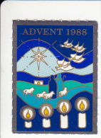 Denemarken Kerstvignet Cat AFA Julemaerker Norden Advent-Dansk Jaar 1988 Cat 3.00 DKK - Local Post Stamps