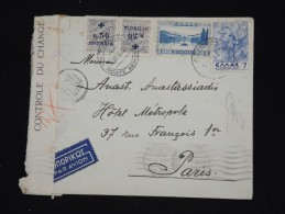GRECE - Enveloppe De Athénes Pour Paris En 1938 Avec Controle - Cad. Athenes Poste Aérienne - à Voir - Lot P8604 - Lettres & Documents
