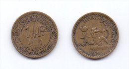 Monaco 1 Franc 1924 - 1922-1949 Louis II