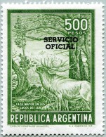 N° Yvert 421 (735) - Timbre D'Argentine (Servicio Oficial) (1965-1967) - MNH - Cerf De La Terre De Feu (JS) - Officials